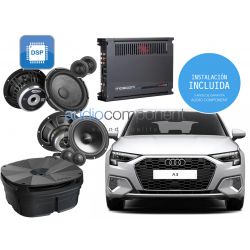 Instalación sistema de sonido HIFI GRAPHIT FRONT Y REAR para coche AUDI A3 - Kit de sonido específico para AUDI A3