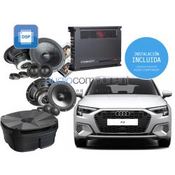 Instalación sistema de sonido HIFI FRONT Y REAR para coche AUDI A3 - Kit de sonido específico para AUDI A3