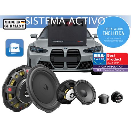 Instalación de kit de sistema de sonido para coche BMW HELIX COMPOSE I7 MOSCONI ACTIVE FRONT - UPGRADE Audio Component BMW DSP