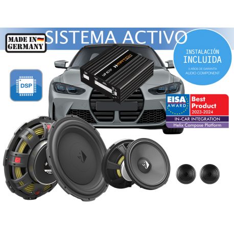 Instalación de kit de sistema de sonido para coche BMW HELIX COMPOSE I3 MATCH ACTIVE FRONT - UPGRADE Audio Component BMW DSP