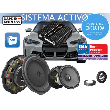 Instalación de kit de sistema de sonido para coche BMW HELIX COMPOSE I3 I5 MATCH UP 6DSP ACTIVE FRONT - UPGRADE Audio Component