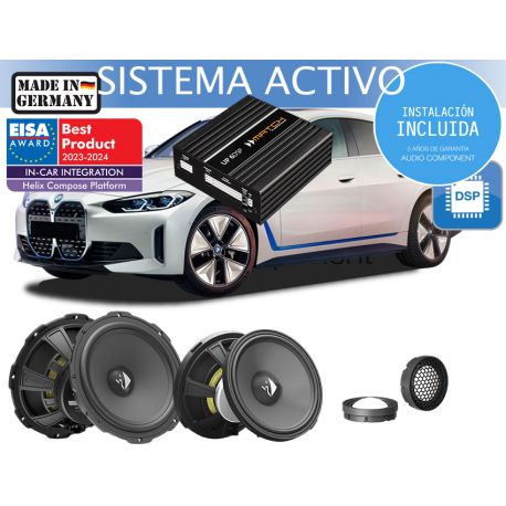 Instalación de kit de sistema de sonido para coche BMW i4 BMW HELIX COMPOSE I3 I5 MATCH UP 6DSP ACTIVE FRONT- Audio Component