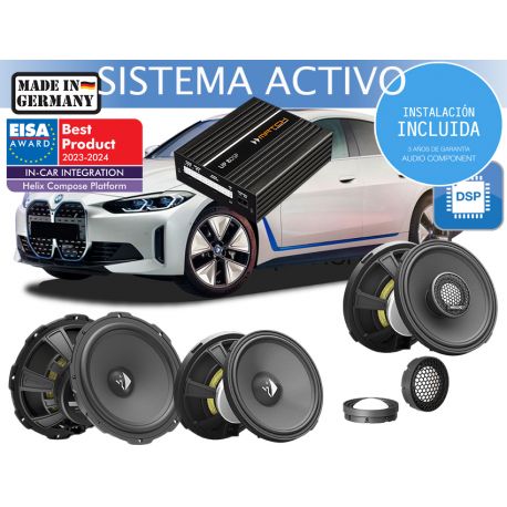 Instalación de kit de sistema de sonido para coche BMW i4 BMW HELIX COMPOSE I3 I5 MATCH UP 8DSP ACTIVE FRONT Y REAR