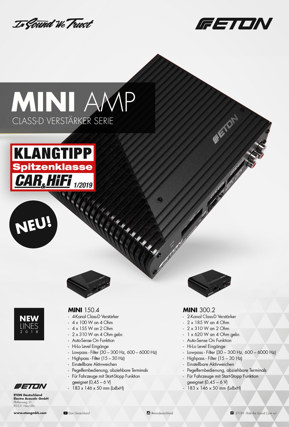 Amplificador ETON MINI 150.4
